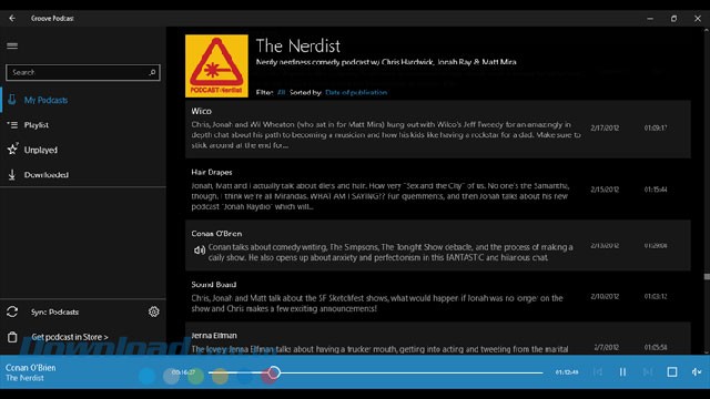 Danh sách podcast theo dõi