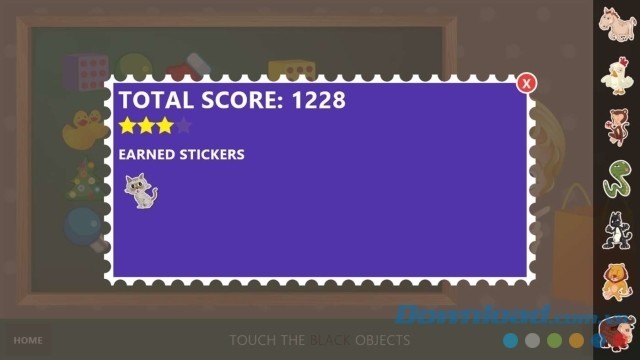 Bảng điểm tổng cùng những hình dán đáng yêu dành cho các bé