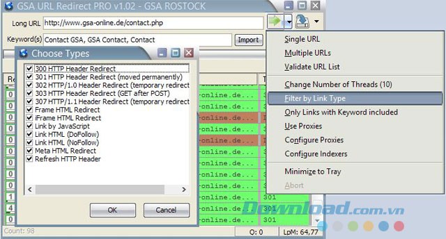 Phần mềm hỗ trợ nhiều loại link website