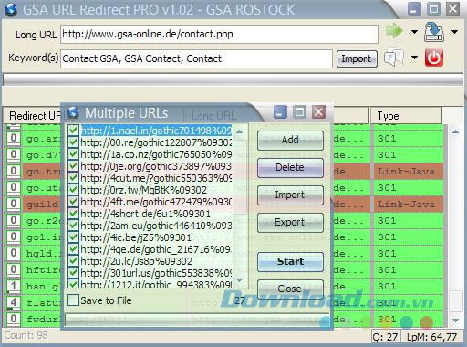 Tạo nhiều địa chỉ URL