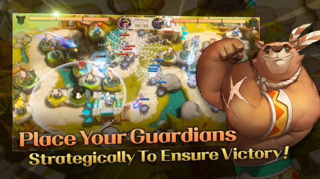 Bố trí các vệ binh trên chiến trường để phòng thủ kẻ thù trong game Guardian Chronicle