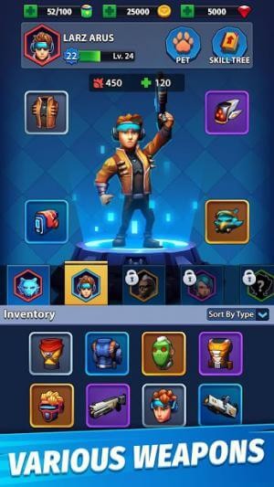 Vũ khí đa dạng hỗ trợ bạn chiến đấu