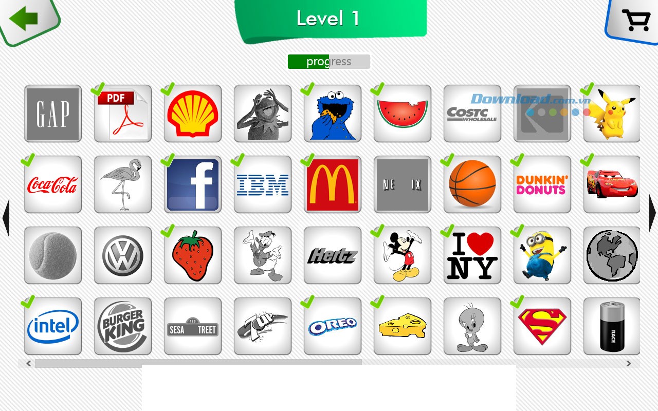 Các logo đã hoàn thành trong Guess The Color