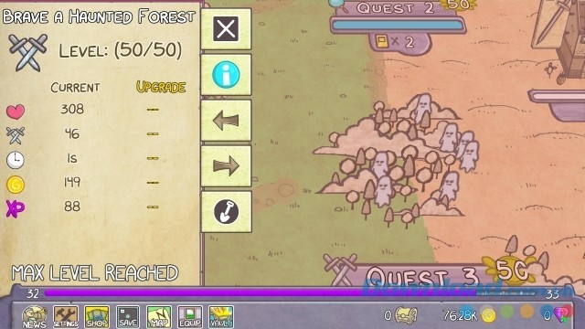 Tìm cách đạt cấp độ tối đa trong game chiến thuật miễn phí Guild Quest cho máy tính và Mac