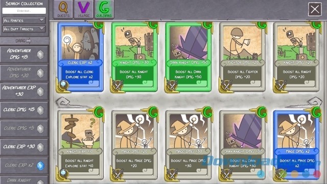 Sử dụng các thẻ bài hữu ích trong game chiến thuật miễn phí Guild Quest cho máy tính và Mac