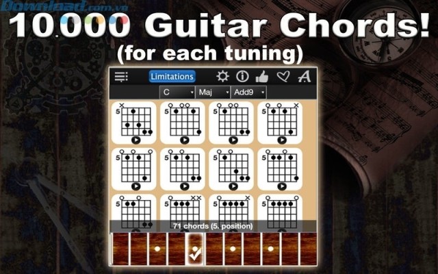 Hơn 10.000 hợp âm guitar
