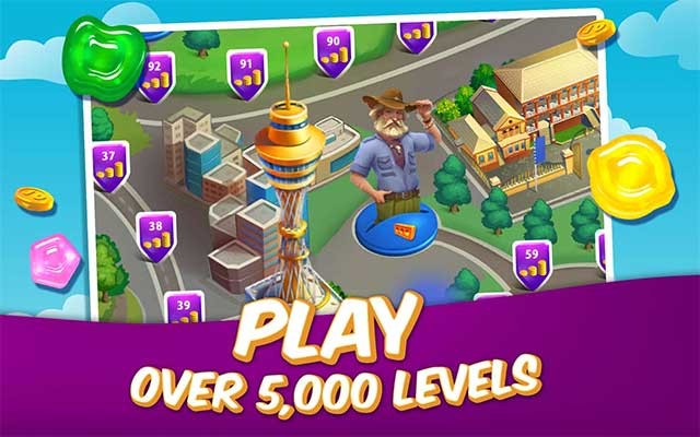 Chinh phục hàng vạn level có độ khó tăng dần trong Gummy Drop!