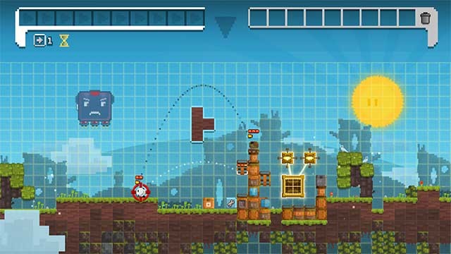 Sử dụng các khối xếp hình tetromino để giúp bạn vượt qua địa hình hiểm trở