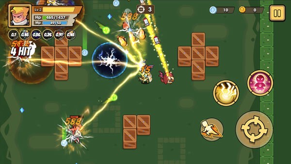 Lối chơi hành động shooter roguelike đơn giản với cơ chế tự động ngắm hỗ trợ