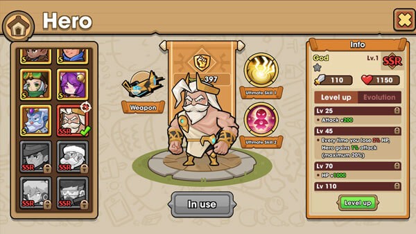 Có nhiều nhân vật khác nhau để thu thập thông qua tính năng triệu hồi