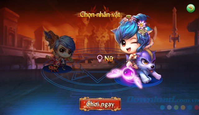 Giao diện chọn nhân vật