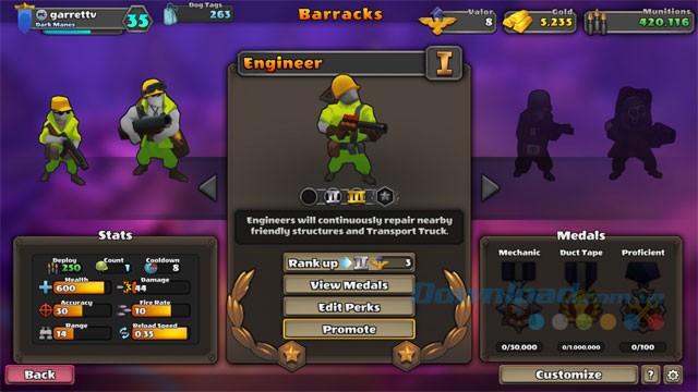 Tuyển quân và nâng cấp