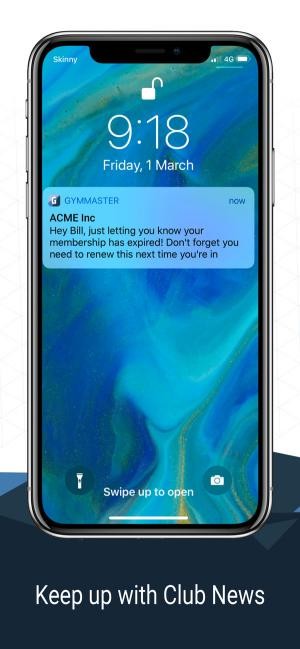 Nhận thông báo từ phòng tập
