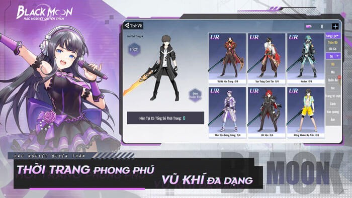 Hệ thống thời trang, vũ khí đa dạng