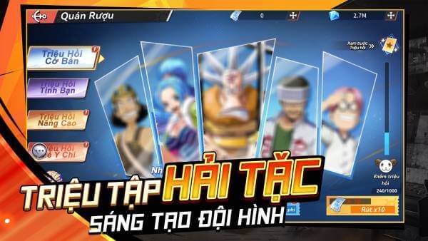 Triệu tập Hải tặc sáng tạo đội hình