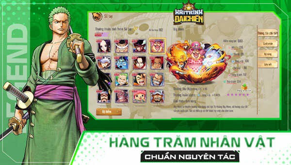 Sở hữu hơn 100 nhân vật chuẩn theo nguyên tác