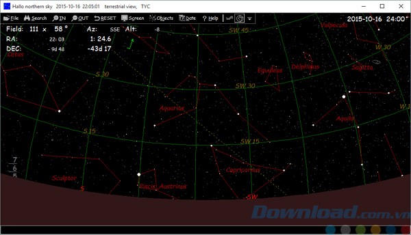 Giao diện của Hallo northern sky