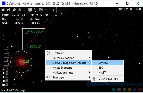 Tùy chọn xem bầu trời