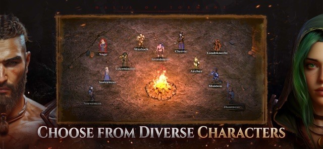 Halls of Torment: Premium có một loạt nhân vật đa dạng cho bạn lựa chọn