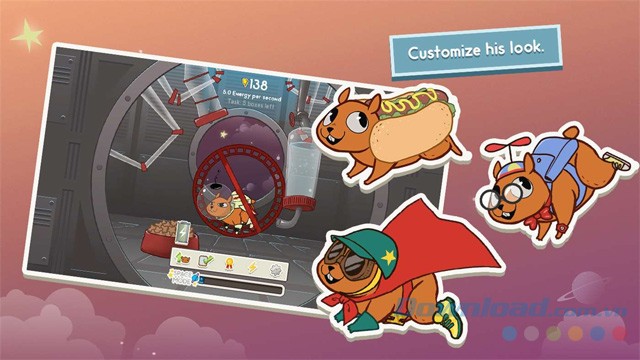 Tùy chỉnh nhân vật hamster đáng yêu trong game vui miễn phí Hamster Universe cho máy tính và Windows Phone