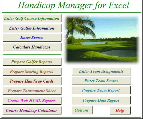 Handicap Manager for Excel