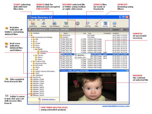 Khôi phục dữ liệu với Handy Recovery