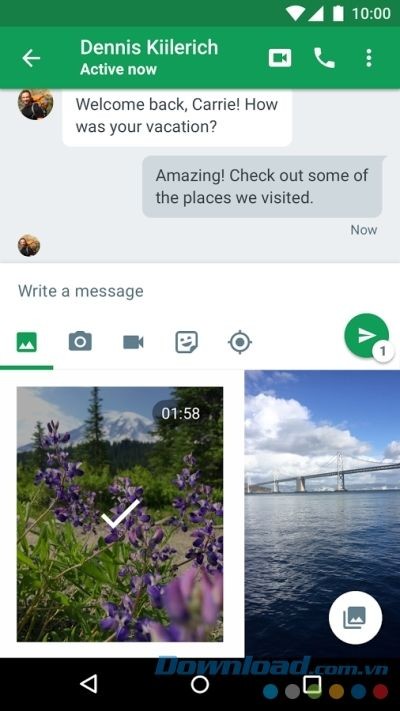 Gửi file hình ảnh, video và nhiều thứ khác qua Hangouts