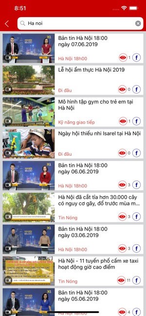 Giao diện chính của ứng dụng Hanoiclix