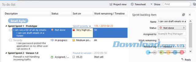 Phần mềm quản lý dự án Hansoft
