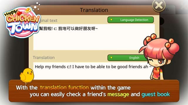 Dễ dàng kiểm tra tin nhắn từ game thủ khác trên toàn cầu với tính năng dịch có sẵn