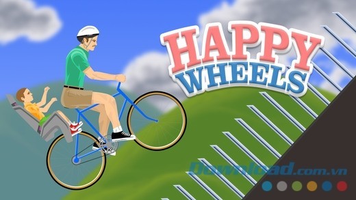 Happy Wheels cho iOS game xe đạp vượt chướng ngại vật kinh dị trên iPhone