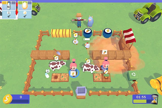 Cùng bạn bè trồng trọt, chăn nuôi, thu hoạch và nấu ăn để hoàn thành các đơn hàng