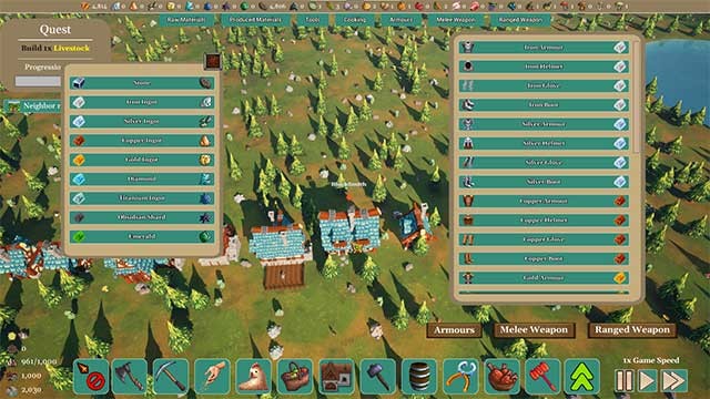 Xử lý tài nguyên, chế tạo vật phẩm và hoàn thành các nhiệm vụ để phát triển thành phố