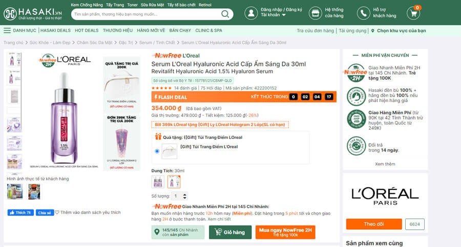 Mua sắm mỹ phẩm chính hãng tại Hasaki.vn