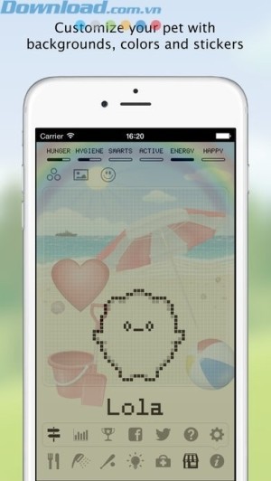 Tùy chỉnh background, màu sắc và sticker