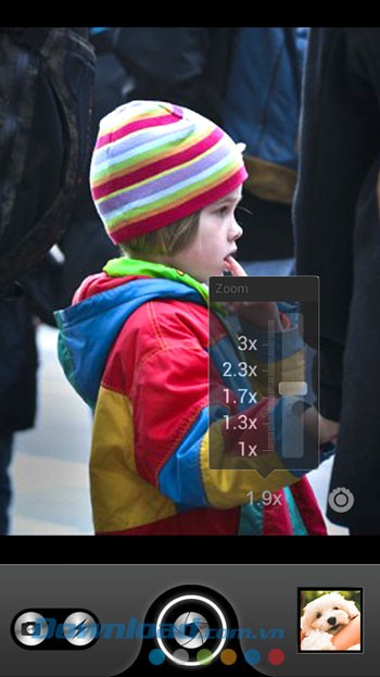 HD Camera Pro hỗ trợ nhiều tùy chọn kích thước Zoom ảnh