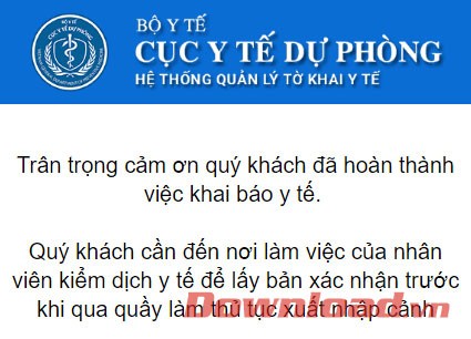 Thủ tục khai báo Y tế hoàn tất trước khi làm thủ tục xuất nhập cảnh