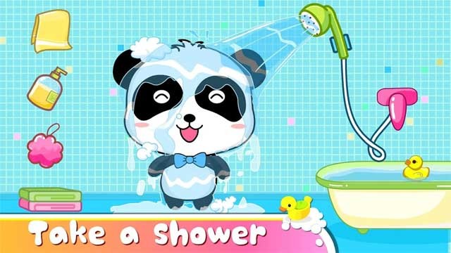 Các bé hãy giúp gấu trúc nhỏ Kiki tắm rửa sạch sẽ nhé