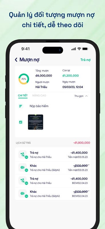Quản lý đối tượng mượn nợ