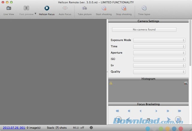 Các thiết lập cho máy ảnh