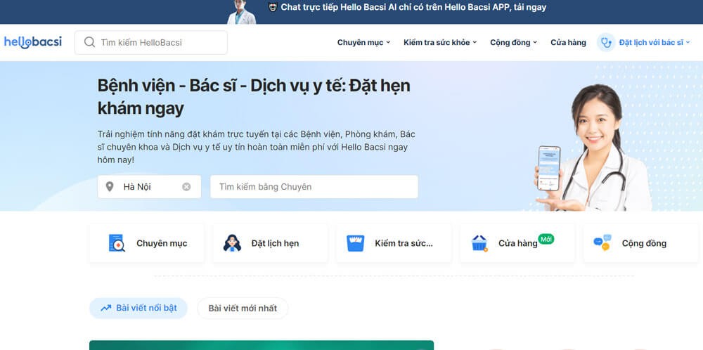 Hello Bacsi (hellobacsi.com) - Hỗ trợ chăm sóc sức khỏe, y tế trực tuyến