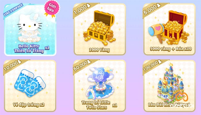Quà tặng đăng ký trước game Hello Kitty Công Viên Huyền Ảo cho Android