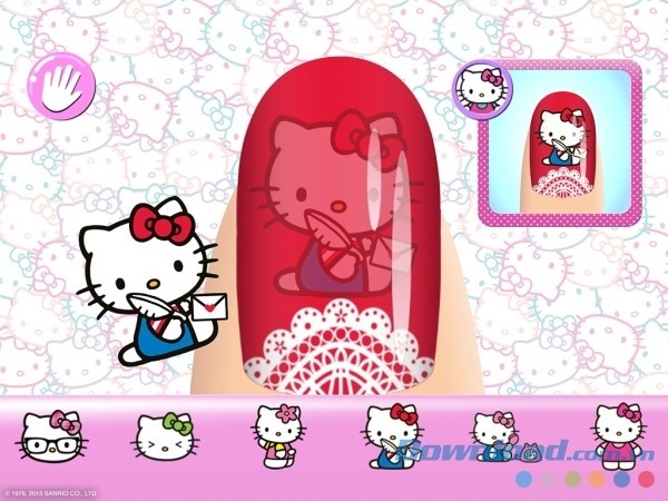 Thiết kế đồ họa tuyệt đẹp của Hello Kitty Nail Salon cho Android