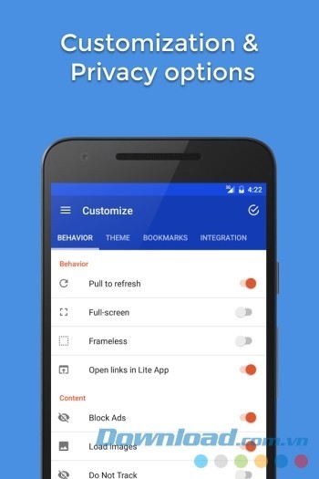 Tùy chọn chỉnh ứng dụng theo ý người dùng