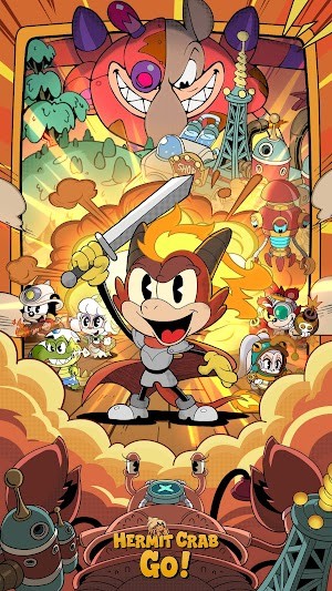 HERMIT CRAB GO! là tựa game chiến thuật roguelike màn hình dọc mang phong cách hoạt hình cổ điển