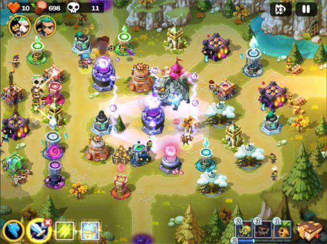 Xây tháp phòng thủ để chiến đấu với kẻ thù