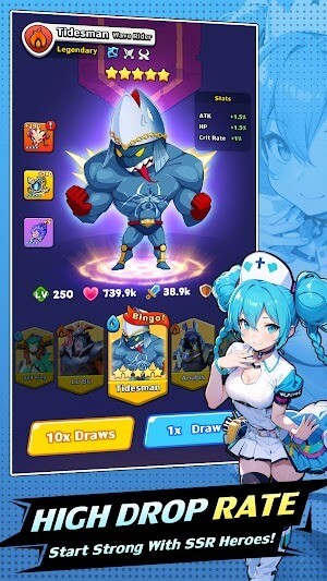 Tỷ lệ rơi cao, bắt đầu thật mạnh mẽ với các anh hùng SSR