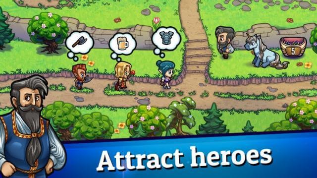 Xây dựng ngôi làng quái vật để thu hút các anh hùng đến phiêu lưu trong game Hero Park