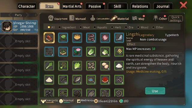 Vô số vật phẩm để người chới sử dụng