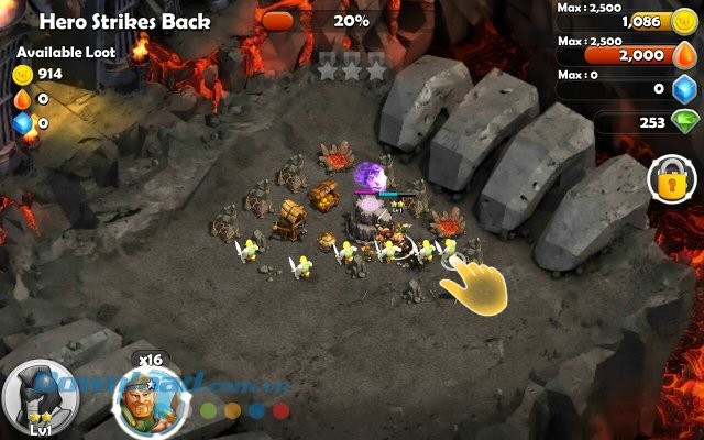 Giao diện màn đấu game Hero Sky: Epic Guild Wars